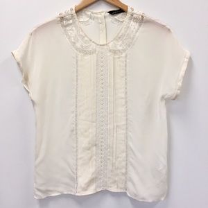 ZARA Ivory Silk Blouse